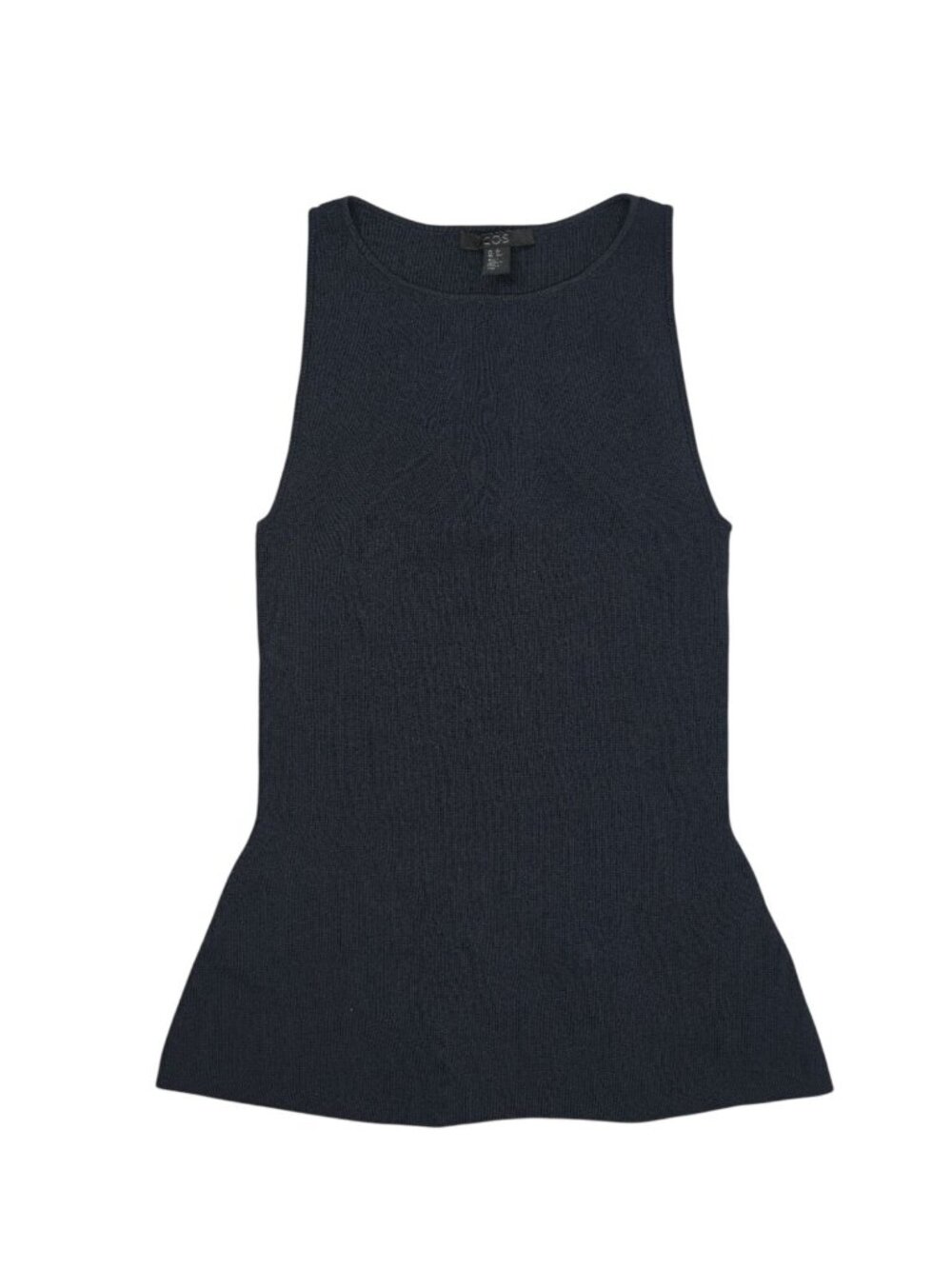 COS High Neck Peplum Top in Black